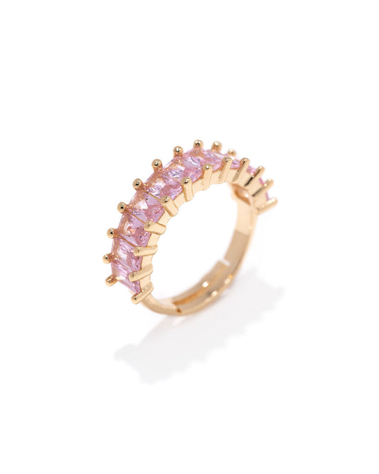 Maci Baguette Ring - Pink
