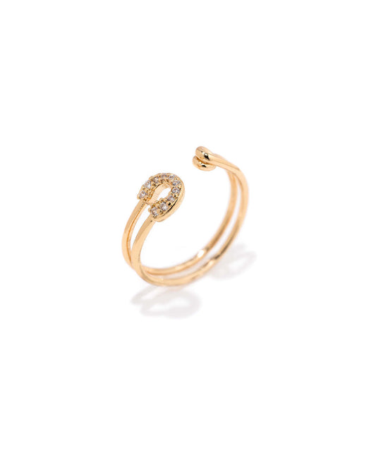 Safety Pin Ring - Gold