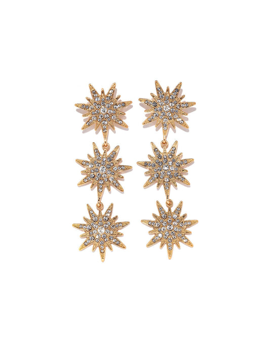 Shashi - Fireworks Statement Earrings - Gold