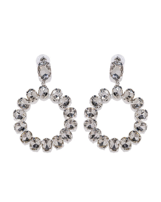 Shashi - Frosted Statement Earrings - Silver