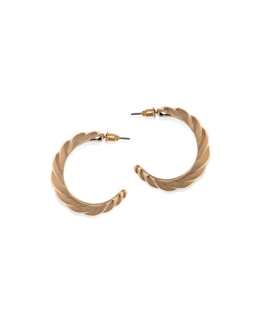 Zen Twist Hoops - Gold