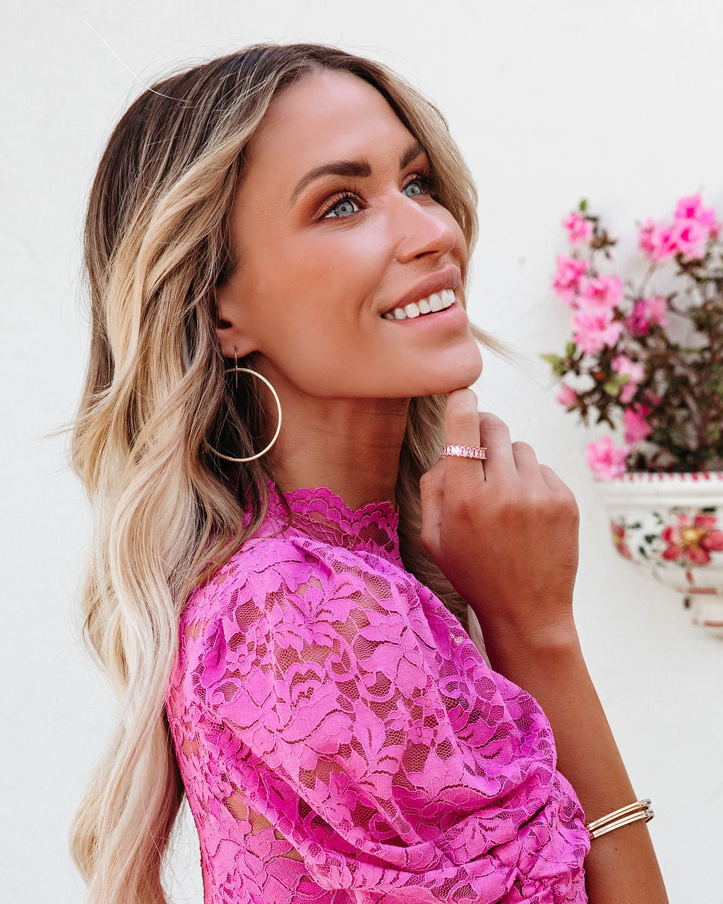 Maci Baguette Ring - Pink