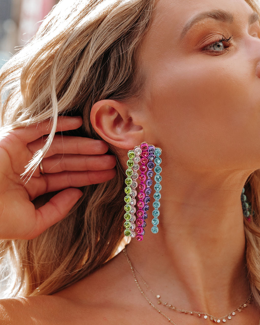 Mardi Gras Drop Earrings - Multi