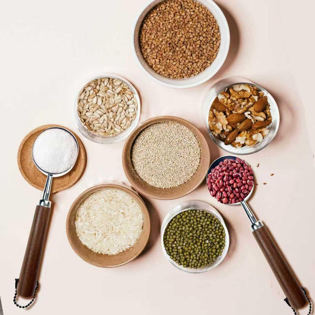 2PCS Vintage Coffee Measuring Spoon， 30ml/10g Capacity coffee scoop for ground coffee、Coffee Beans And Tea，304 Stainless Steel coffee spoons with long Wooden Handle（Silver)