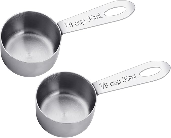 2Pcs Coffee Scoop 1/8 Cup Measuring Scoops Stainless Steel Coffee Scoop Canisters Tablespoon Measure Spoon Short Handle Cooking Scoops for Coffee Tea Sugar and Milk (30ML)