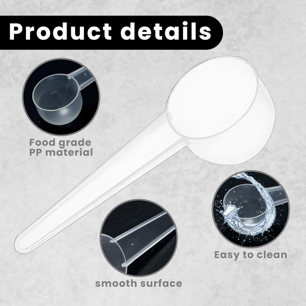 15 Pack Plastic Teaspoon Measuring Spoons, (20 cc | 1 tablespoon | 20 mL) Long Handle Scoop for Coffee, Pet Food, Grains, Protein, Spices and Other Dry Goods, Kitchen Tools Measure