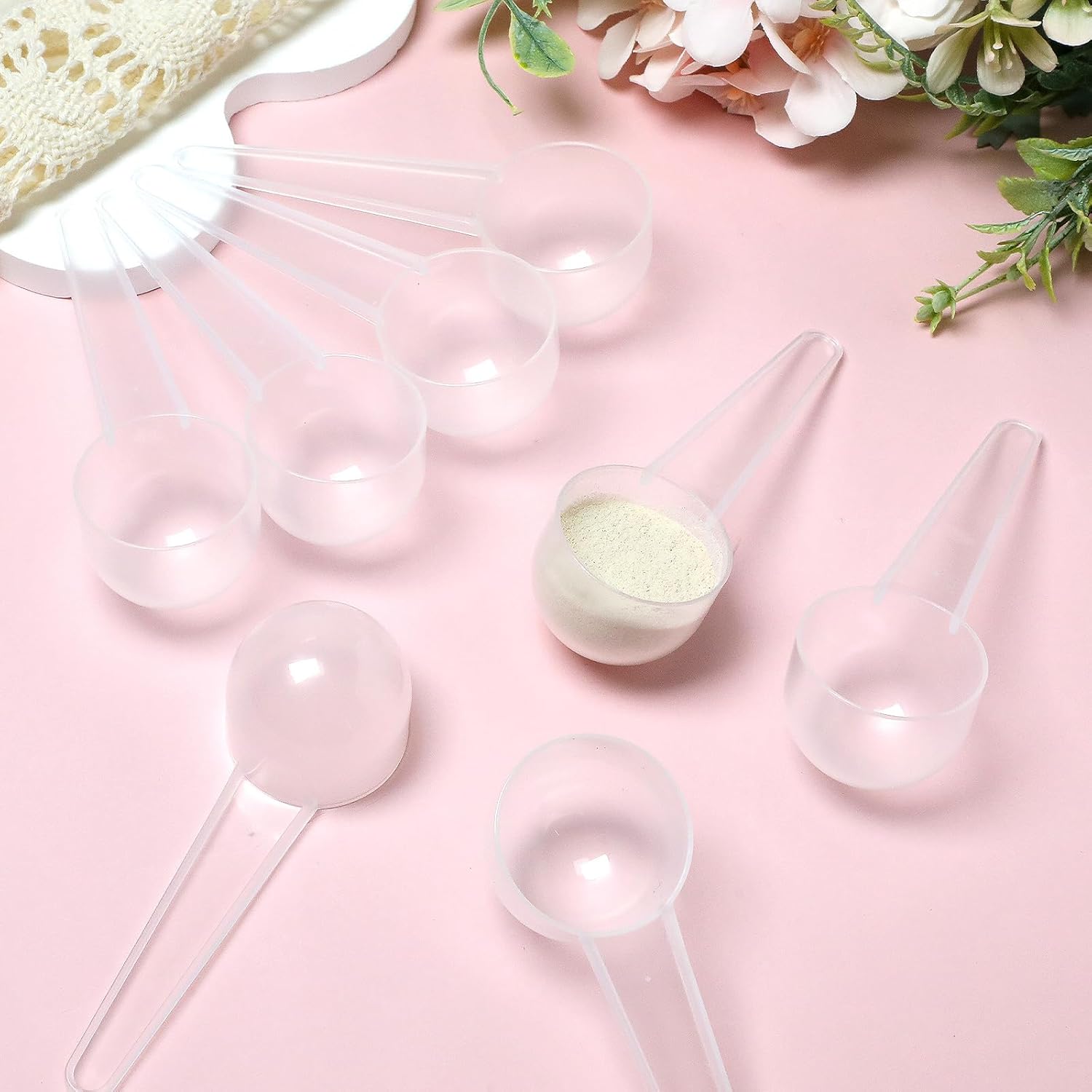 15 Pack Plastic Teaspoon Measuring Spoons, (20 cc | 1 tablespoon | 20 mL) Long Handle Scoop for Coffee, Pet Food, Grains, Protein, Spices and Other Dry Goods, Kitchen Tools Measure