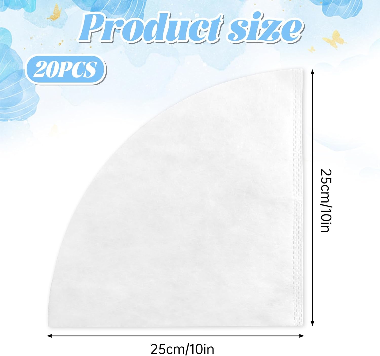 20 pcs 10 Inch Fryer Oil Filter, Non Woven Cooking Deep Oil Cones Strainer Grease Maple Syrup Beeswax Filter for Restaurant Kitchen Cafe Hotel Food Truck