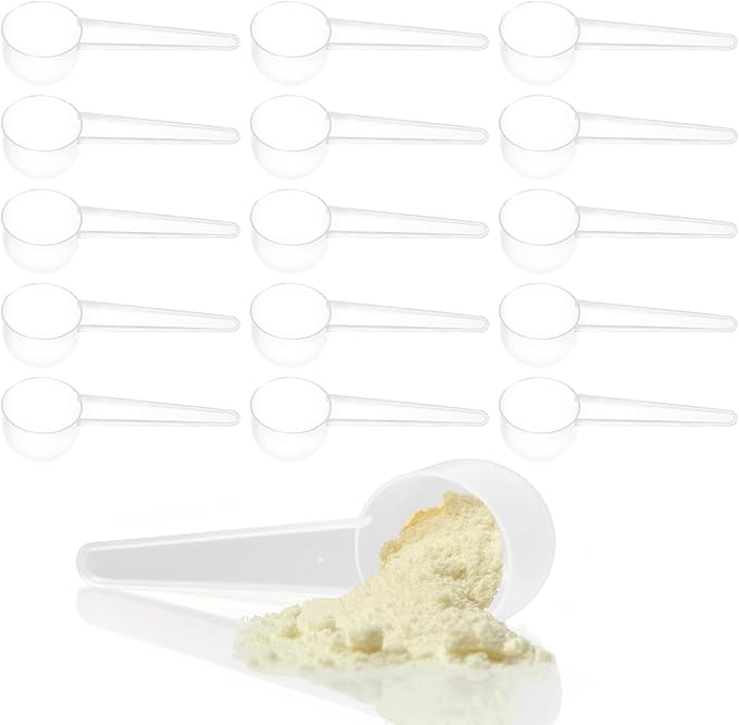 15 Pack Plastic Teaspoon Measuring Spoons, (20 cc | 1 tablespoon | 20 mL) Long Handle Scoop for Coffee, Pet Food, Grains, Protein, Spices and Other Dry Goods, Kitchen Tools Measure