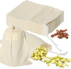 10 Pcs 3x4 in Tea Bags, Muslin with Drawstring, Cheese Cloth, Reusable Tea Bags, for Cooking, Spice, Cheese Cloths