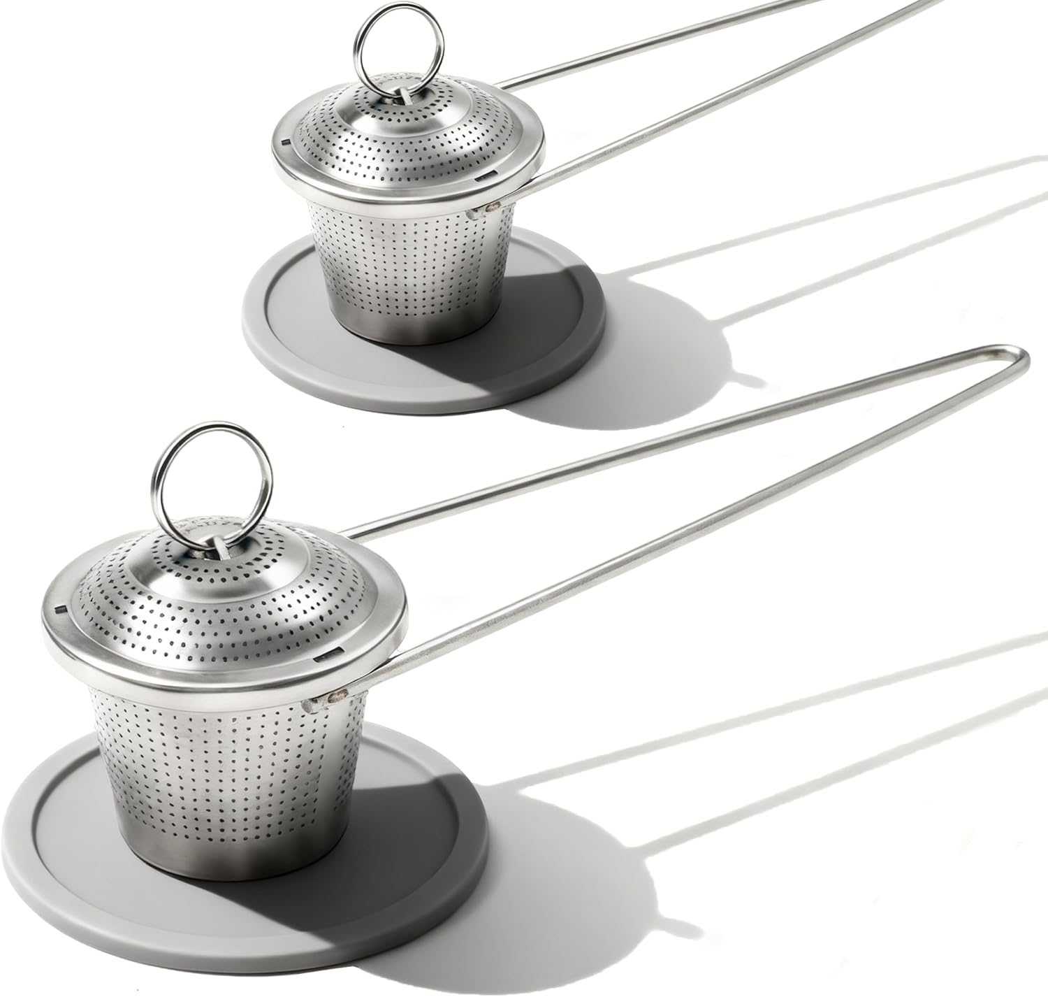 2 Pcs Easy Scoop Tea Infuser with Handle for Loose Leaf Tea, 304 Stainless Steel Tea Strainer Spoon Tea Steeper for Cup and Mug