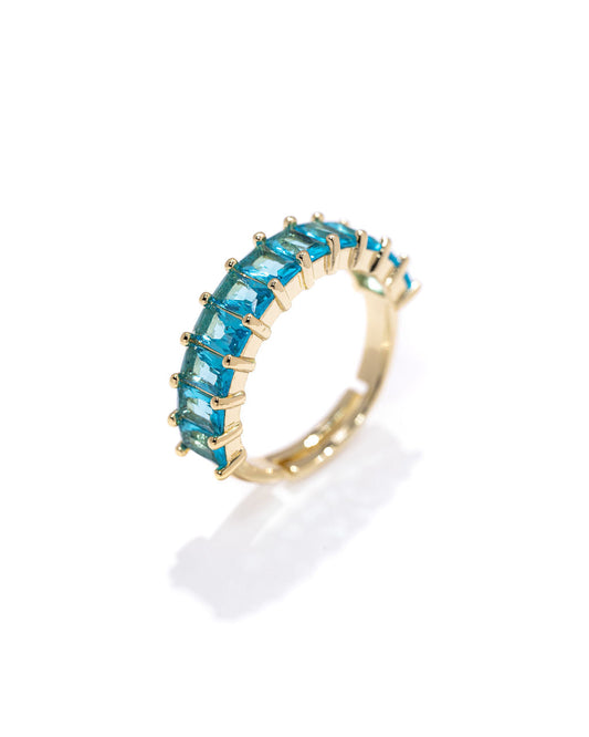 Maci Baguette Ring - Blue