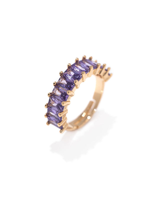 Maci Baguette Ring - Purple