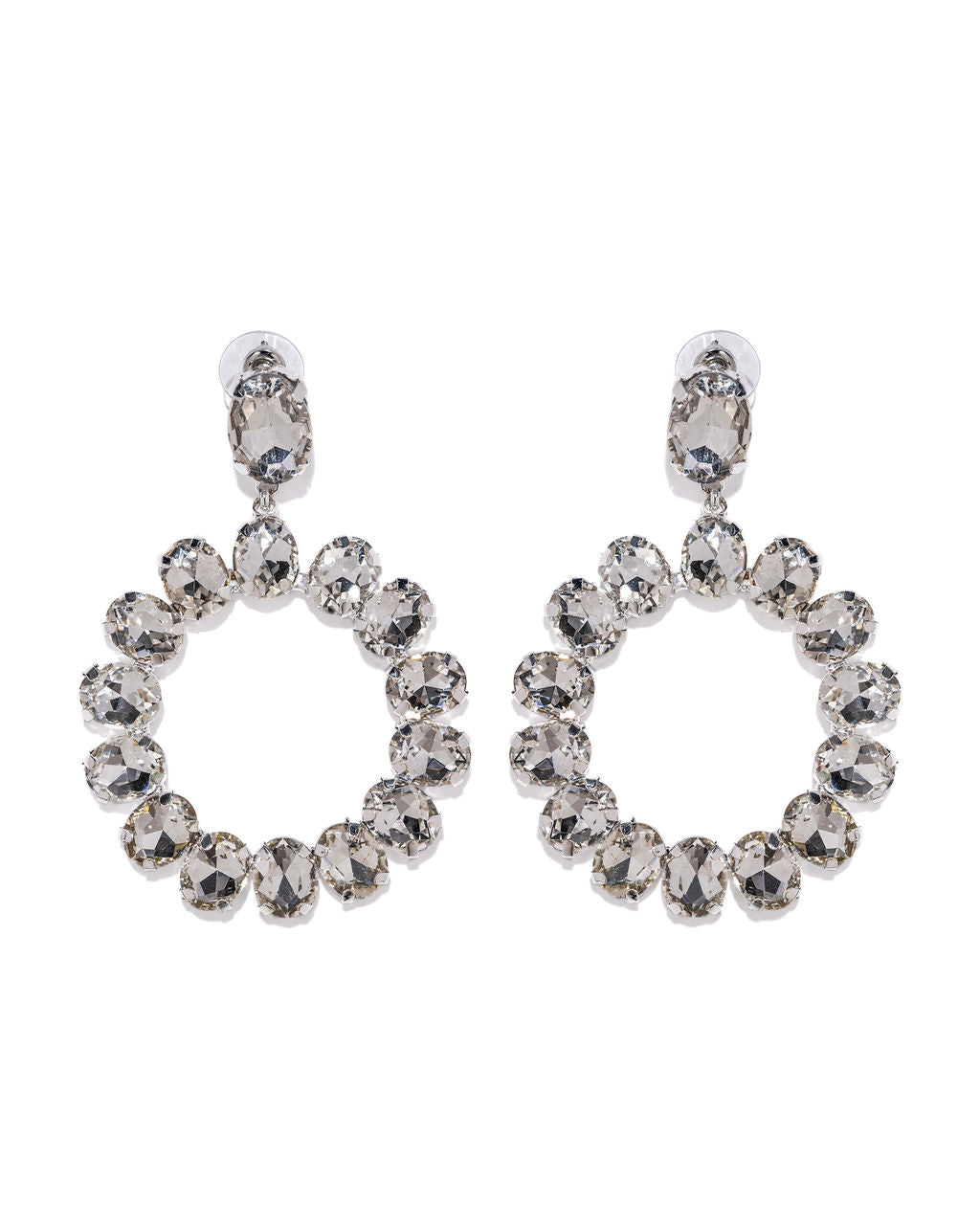 Shashi - Frosted Statement Earrings - Silver
