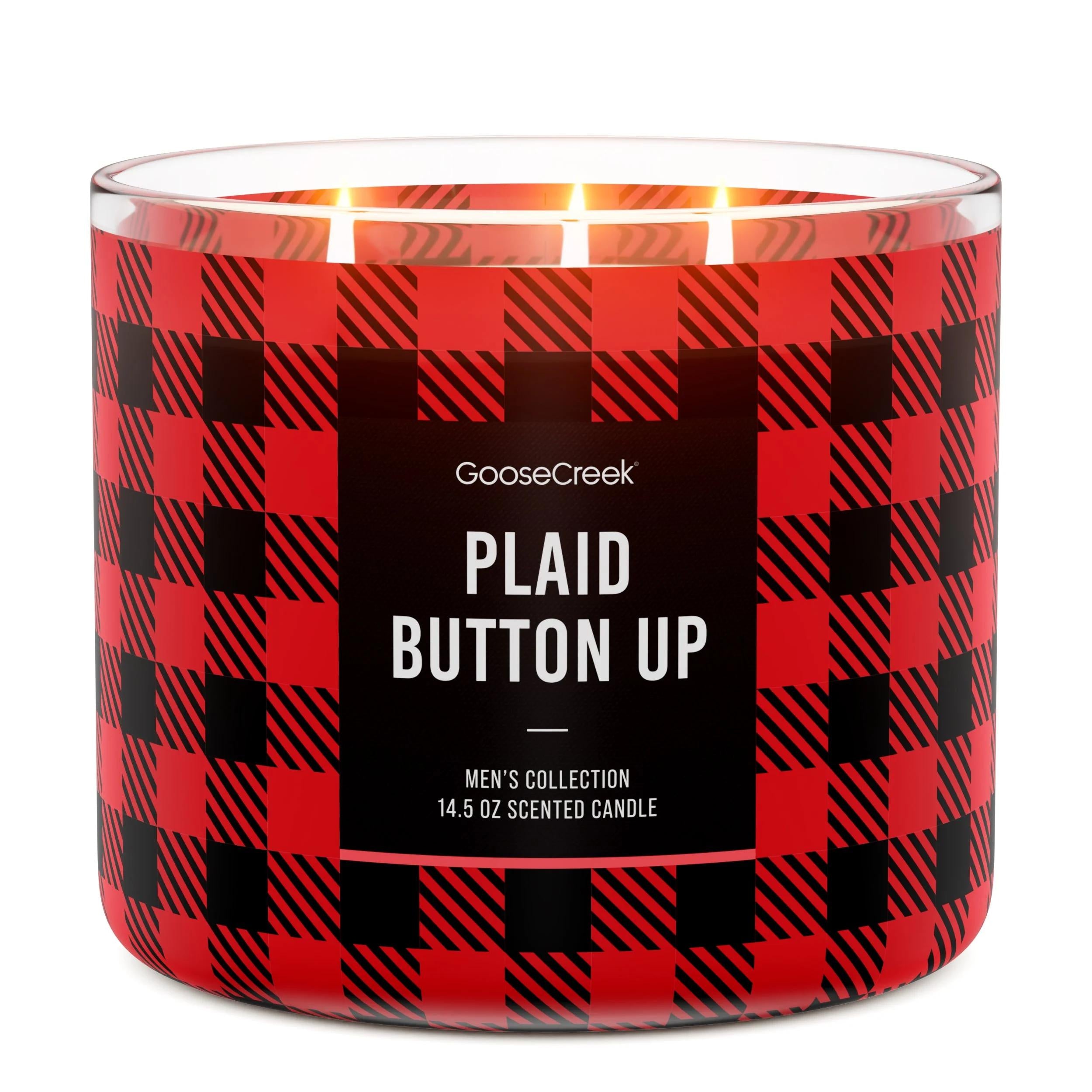 Plaid Button-Up 3-Wick Candle
