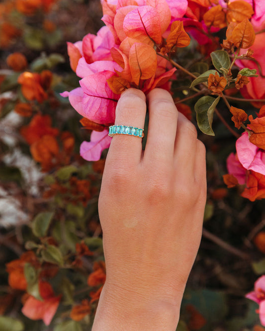 Maci Baguette Ring - Blue