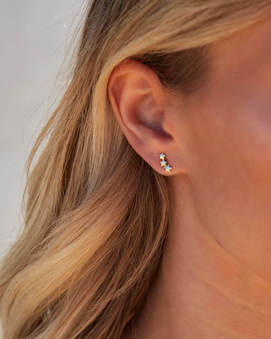 Rising Star Stud Earrings - Gold